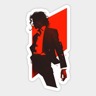 Red Silhouette of an Icon - Pop Music Sticker